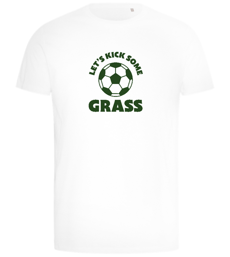 Let's Kick Some Grass Design - Comfort men's t-shirt_WHITE_front