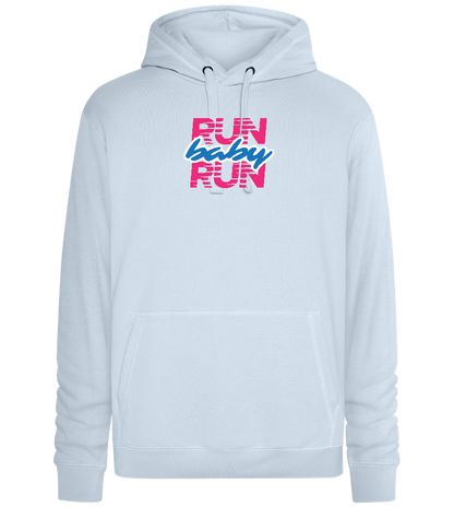 Run Baby Run Design - Premium unisex hoodie_CREAMY BLUE_front