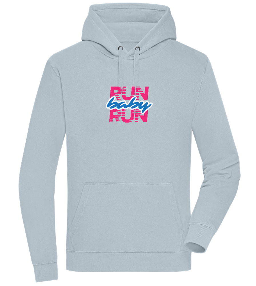 Run Baby Run Design - Premium unisex hoodie_CREAMY BLUE_front