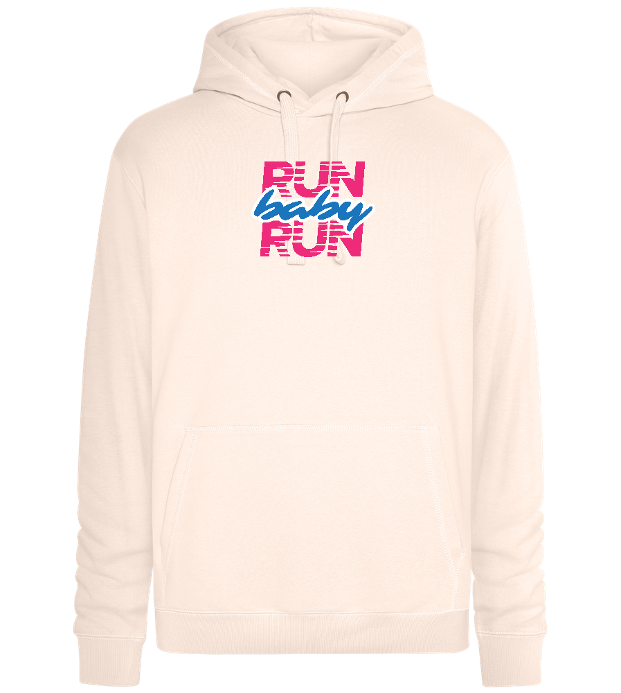 Run Baby Run Design - Premium unisex hoodie_LIGHT PEACH ROSE_front