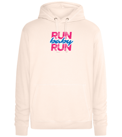 Run Baby Run Design - Premium unisex hoodie_LIGHT PEACH ROSE_front