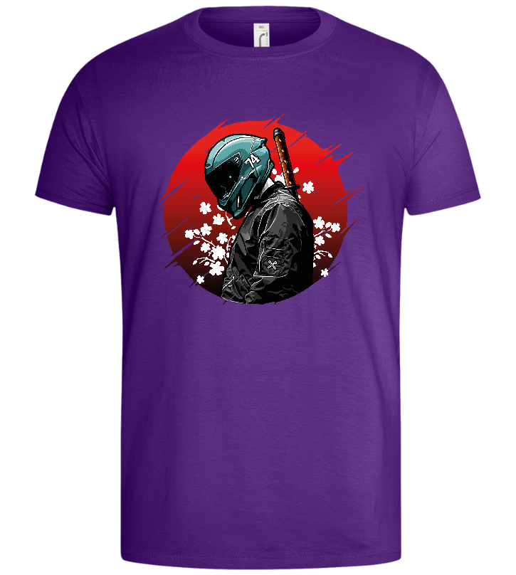 Red Samurai Design - Basic men's t-shirt_DARK PURPLE_front