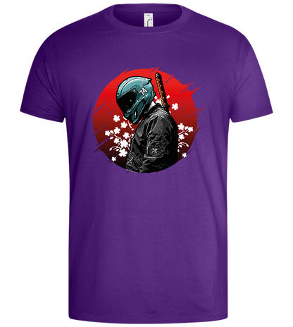 Red Samurai Design - Basic men's t-shirt_DARK PURPLE_front