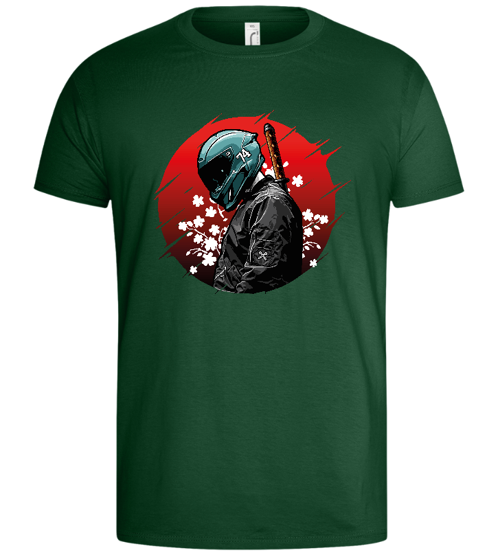 Red Samurai Design - Basic men's t-shirt_GREEN BOTTLE_front