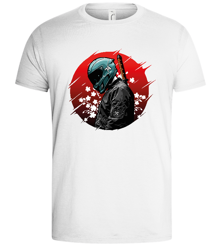 Red Samurai Design - Basic men's t-shirt_WHITE_front