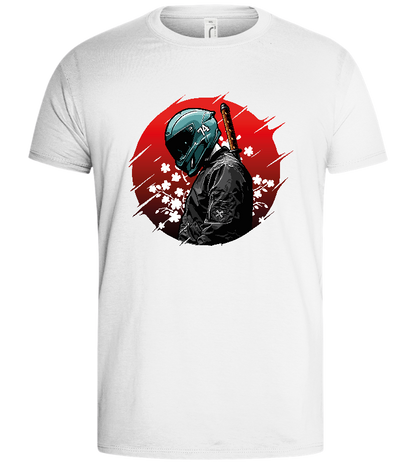 Red Samurai Design - Basic men's t-shirt_WHITE_front