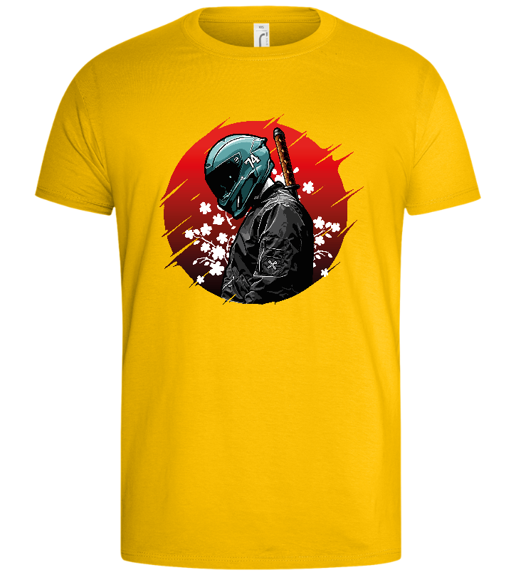 Red Samurai Design - Basic men's t-shirt_YELLOW_front