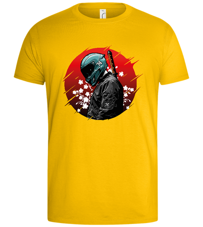 Red Samurai Design - Basic men's t-shirt_YELLOW_front