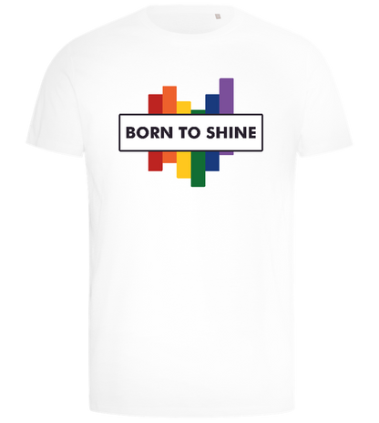 Born To Shine Rainbow Design - Comfort men's t-shirt_WHITE_front