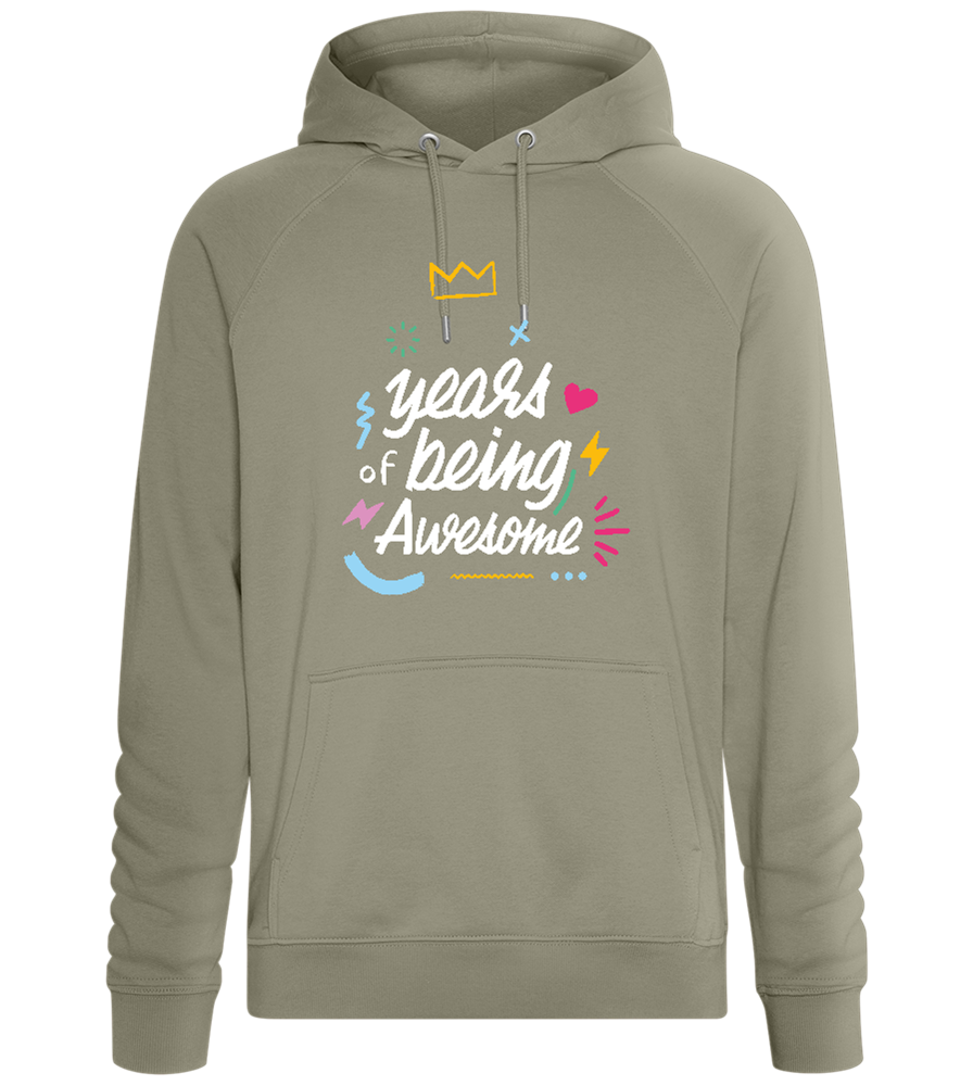 X Years Being Awesome Design - Comfort unisex hoodie_KHAKI_front