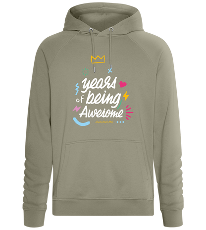 X Years Being Awesome Design - Comfort unisex hoodie_KHAKI_front