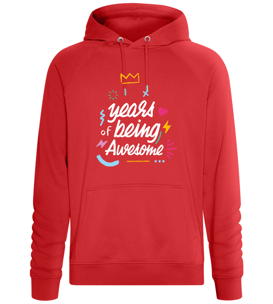 X Years Being Awesome Design - Comfort unisex hoodie_RED_front