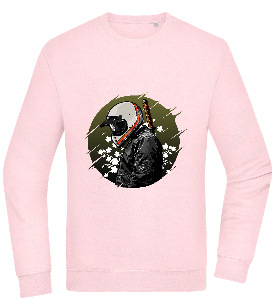 Samurai Bike Design - Comfort Essential Unisex Sweater_LIGHT PEACH ROSE_front