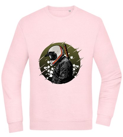 Samurai Bike Design - Comfort Essential Unisex Sweater_LIGHT PEACH ROSE_front