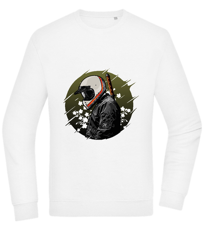 Samurai Bike Design - Comfort Essential Unisex Sweater_WHITE_front