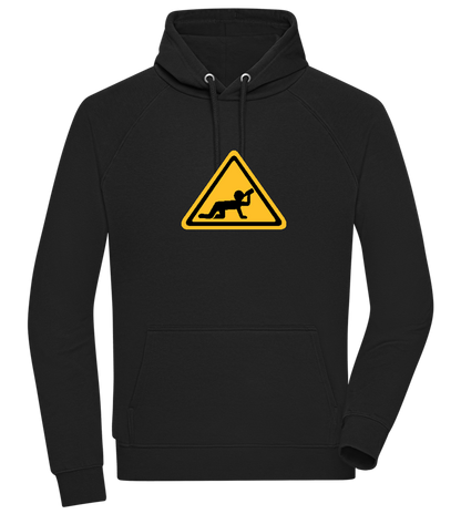 Drunk Warning Sign Design - Comfort unisex hoodie_BLACK_front