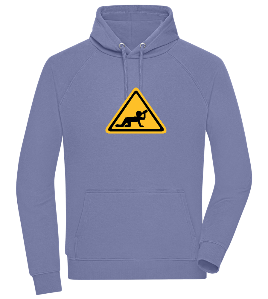 Drunk Warning Sign Design - Comfort unisex hoodie_BLUE_front