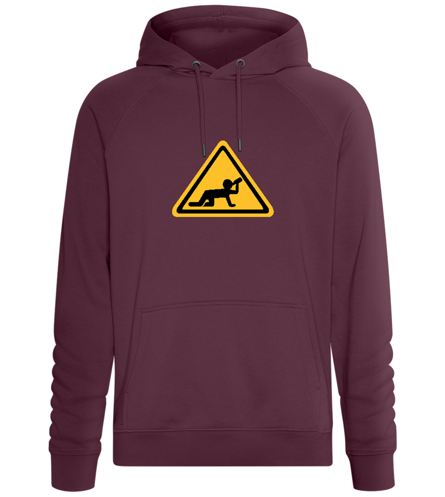 Drunk Warning Sign Design - Comfort unisex hoodie_BORDEAUX_front