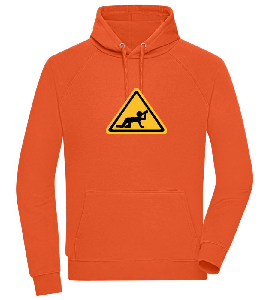 Drunk Warning Sign Design - Comfort unisex hoodie_BURNT ORANGE_front