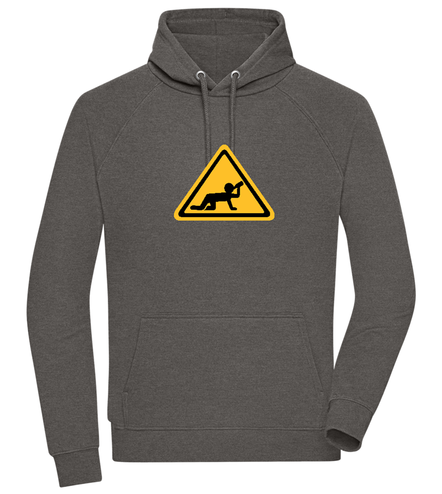 Drunk Warning Sign Design - Comfort unisex hoodie_CHARCOAL CHIN_front