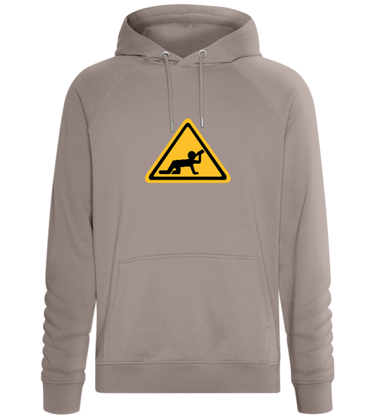 Drunk Warning Sign Design - Comfort unisex hoodie_CHARCOAL CHIN_front