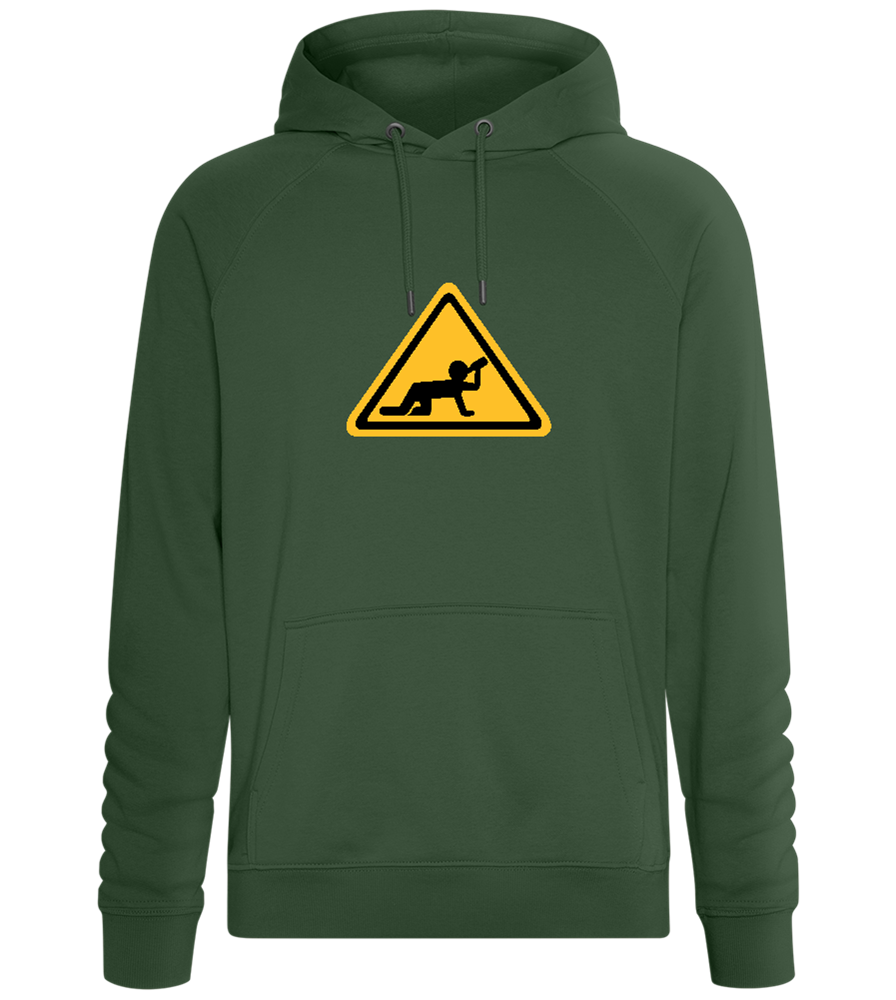 Drunk Warning Sign Design - Comfort unisex hoodie_GREEN BOTTLE_front