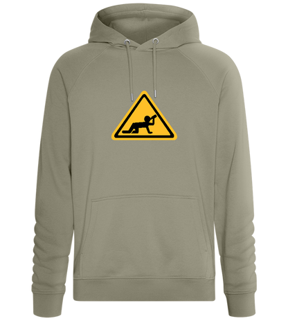 Drunk Warning Sign Design - Comfort unisex hoodie_KHAKI_front