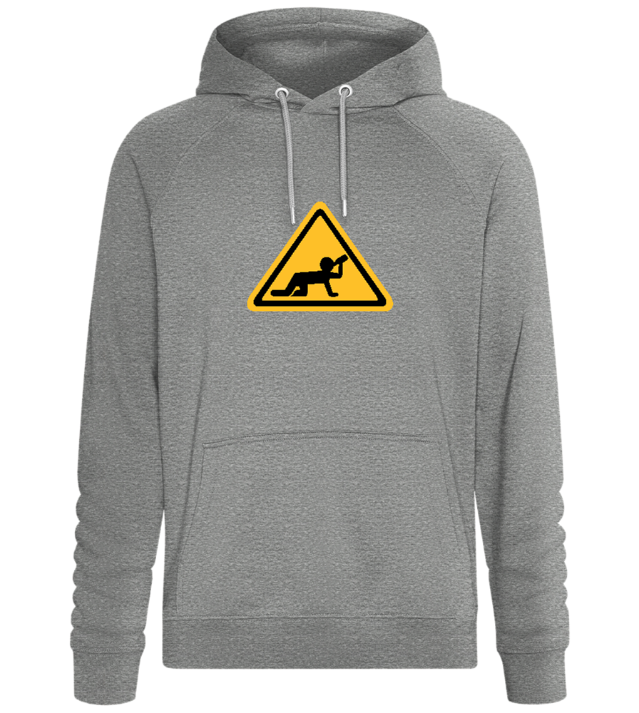 Drunk Warning Sign Design - Comfort unisex hoodie_ORION GREY II_front