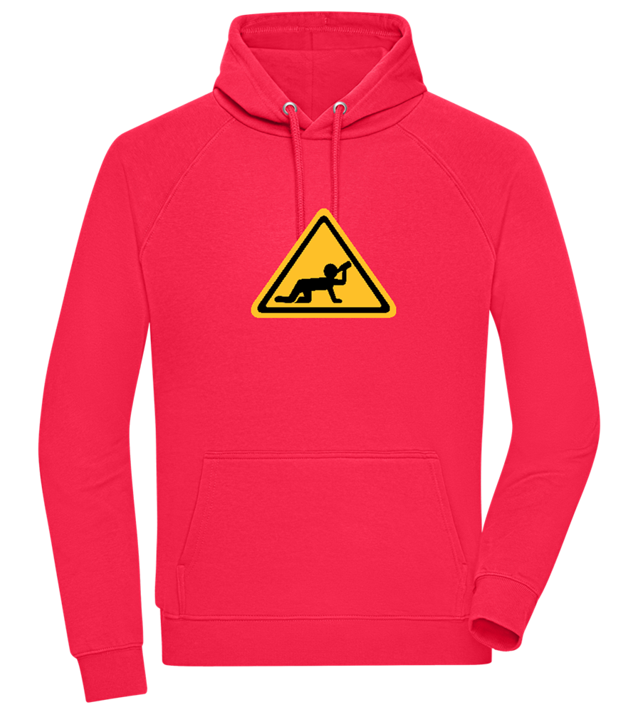 Drunk Warning Sign Design - Comfort unisex hoodie_RED_front