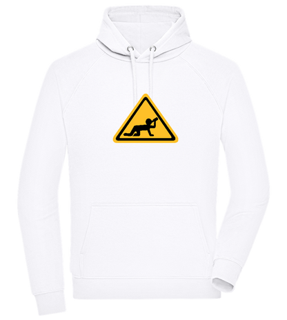 Drunk Warning Sign Design - Comfort unisex hoodie_WHITE_front