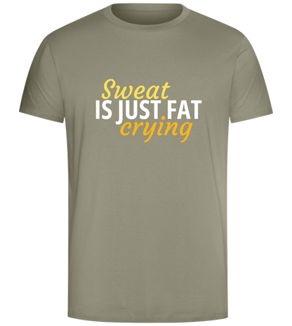 Just Fat Crying Design - Comfort Unisex T-Shirt_KHAKI_front