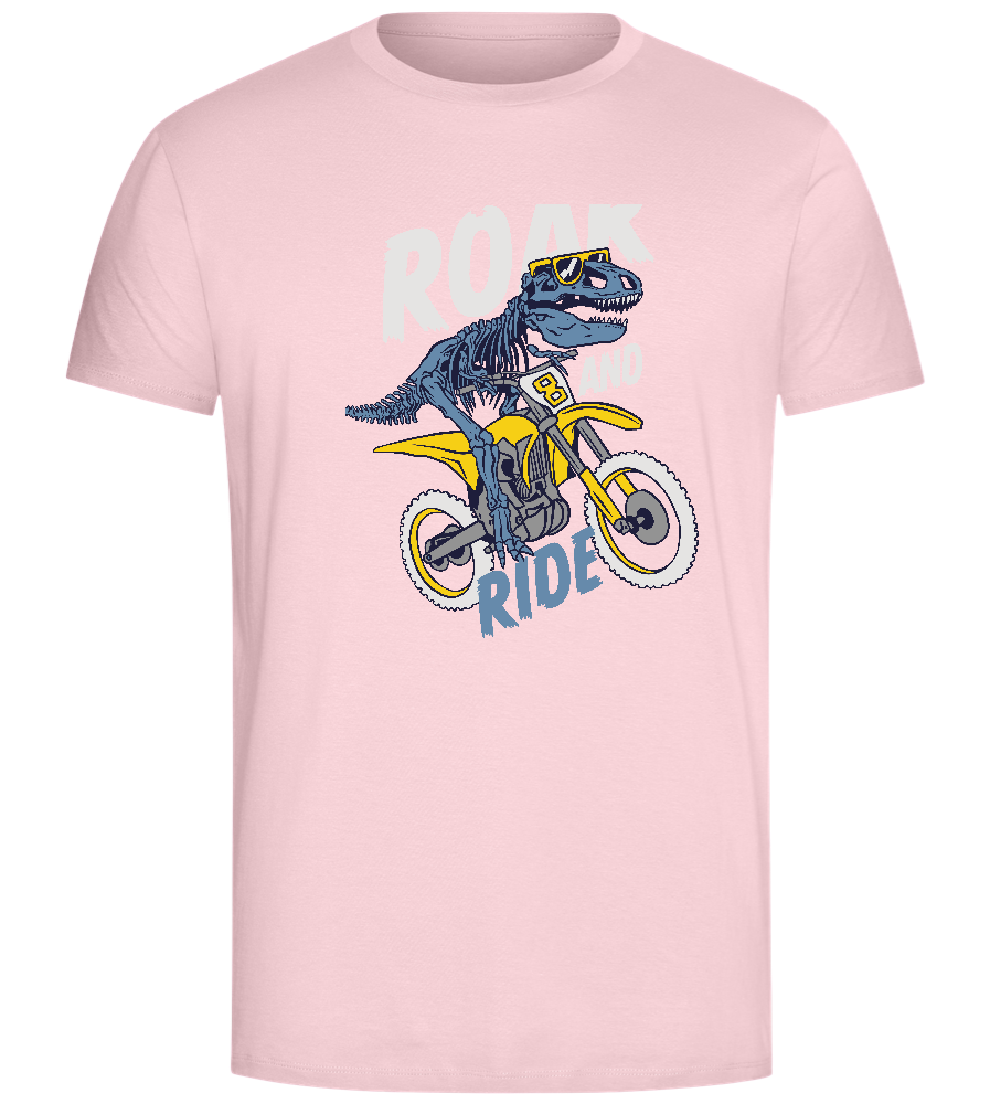 Dino Biker Design - Comfort Unisex T-Shirt_CANDY PINK_front