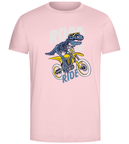 Dino Biker Design - Comfort Unisex T-Shirt_CANDY PINK_front