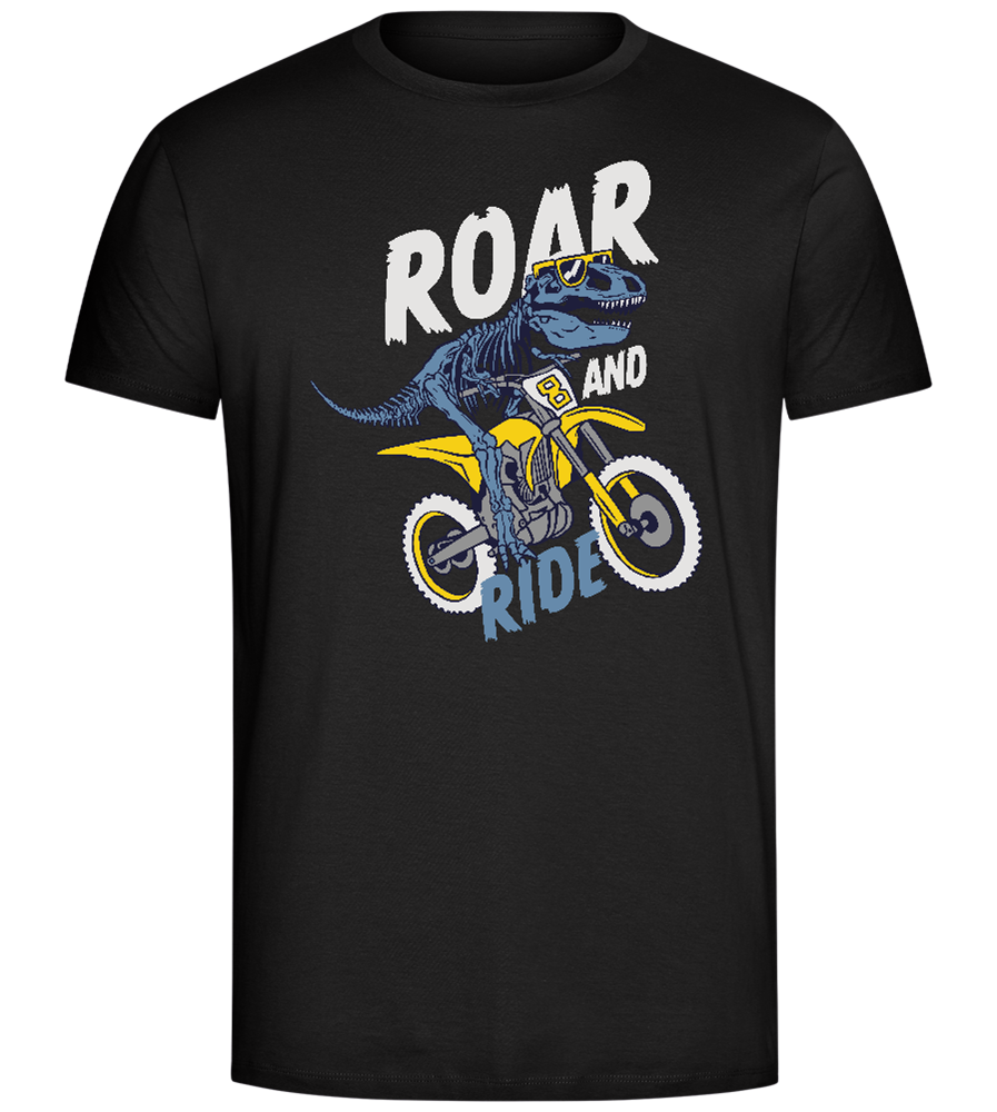 Dino Biker Design - Comfort Unisex T-Shirt_DEEP BLACK_front