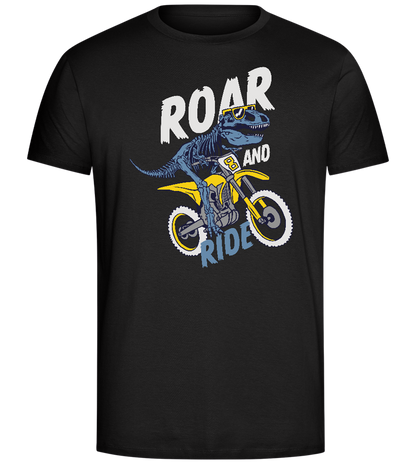 Dino Biker Design - Comfort Unisex T-Shirt_DEEP BLACK_front