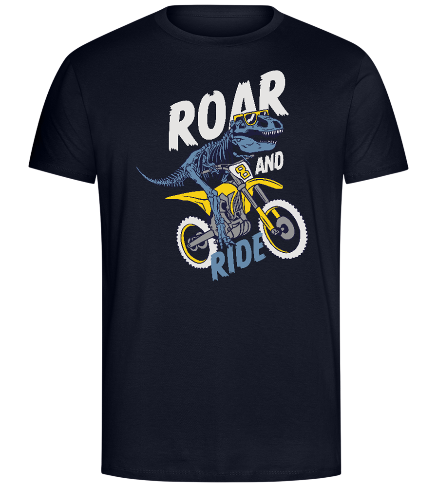 Dino Biker Design - Comfort Unisex T-Shirt_FRENCH NAVY_front