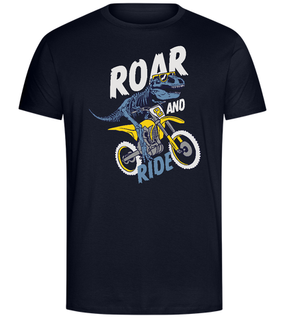 Dino Biker Design - Comfort Unisex T-Shirt_FRENCH NAVY_front