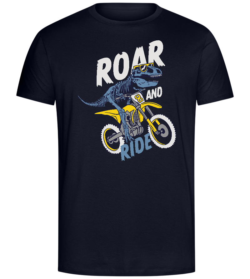 Dino Biker Design - Comfort Unisex T-Shirt_FRENCH NAVY_front