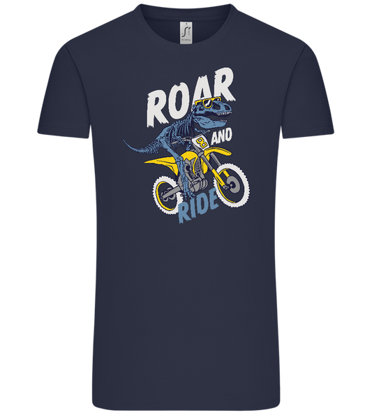 Dino Biker Design - Comfort Unisex T-Shirt_FRENCH NAVY_front