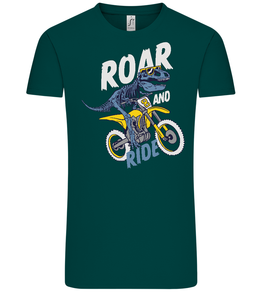 Dino Biker Design - Comfort Unisex T-Shirt_GREEN EMPIRE_front