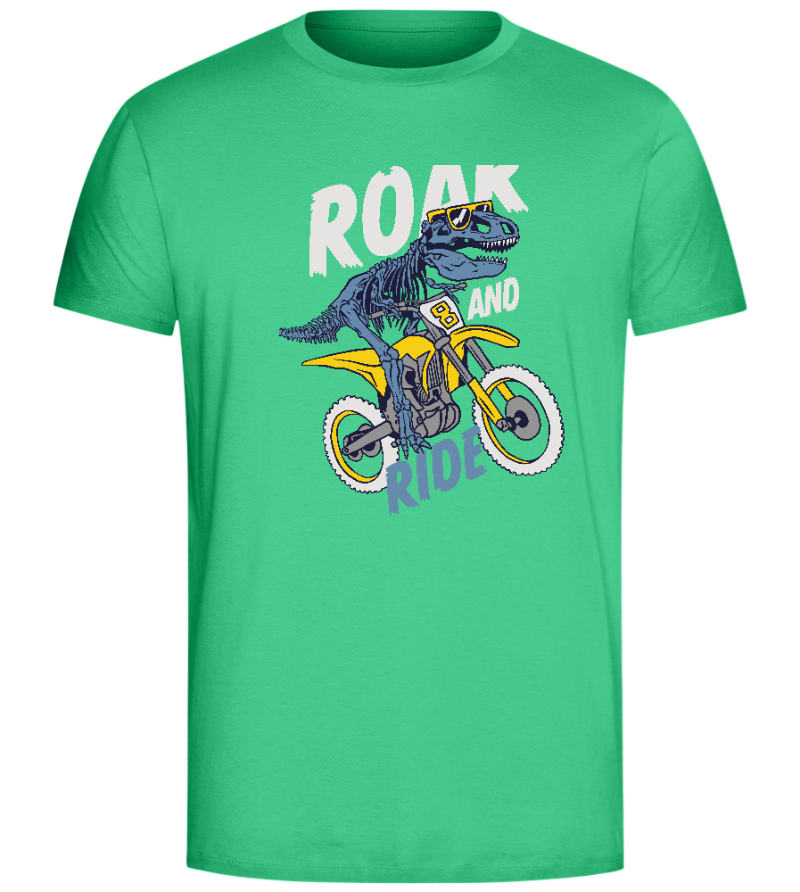 Dino Biker Design - Comfort Unisex T-Shirt_SPRING GREEN_front