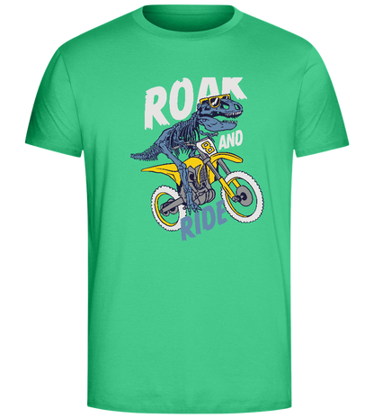 Dino Biker Design - Comfort Unisex T-Shirt_SPRING GREEN_front