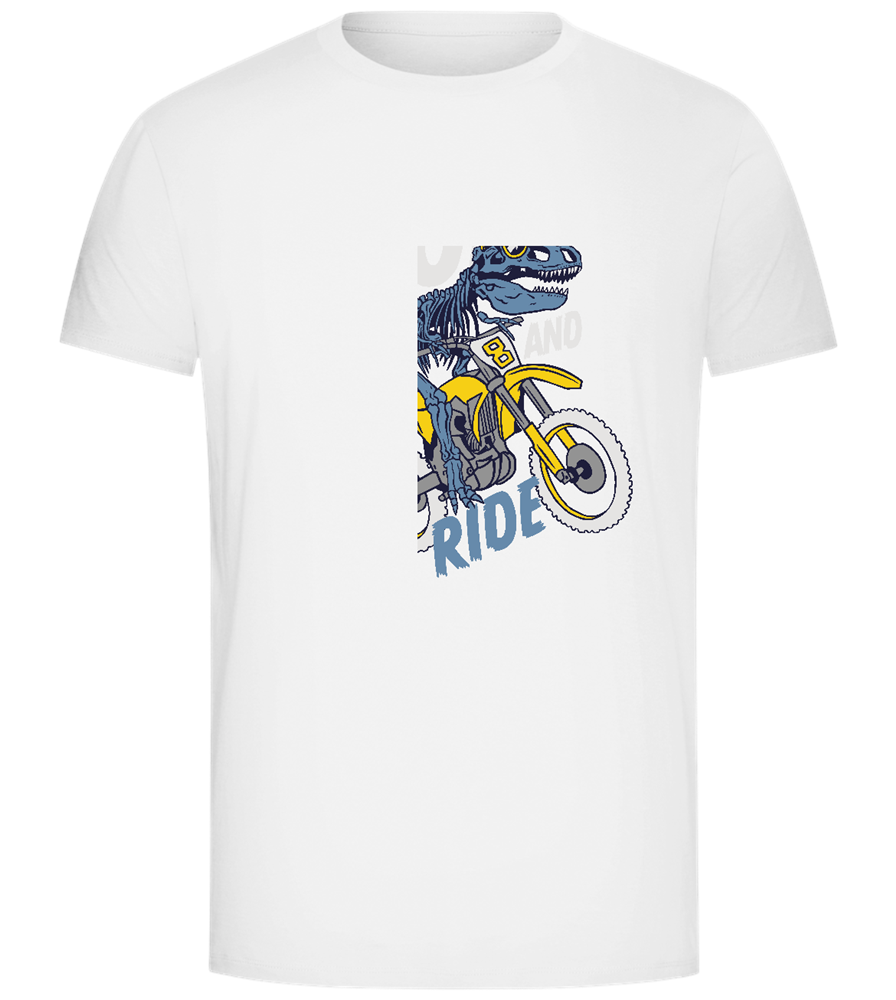 Dino Biker Design - Comfort Unisex T-Shirt_WHITE_front