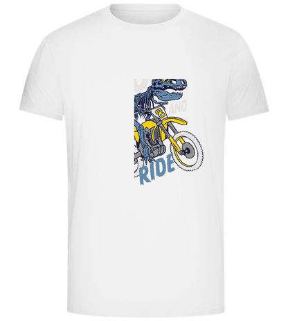 Dino Biker Design - Comfort Unisex T-Shirt_WHITE_front