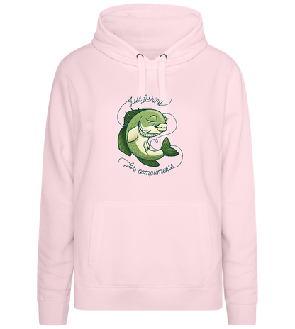 Just Fishing for Compliments Design - Premium women's hoodie_LIGHT PEACH ROSE_front