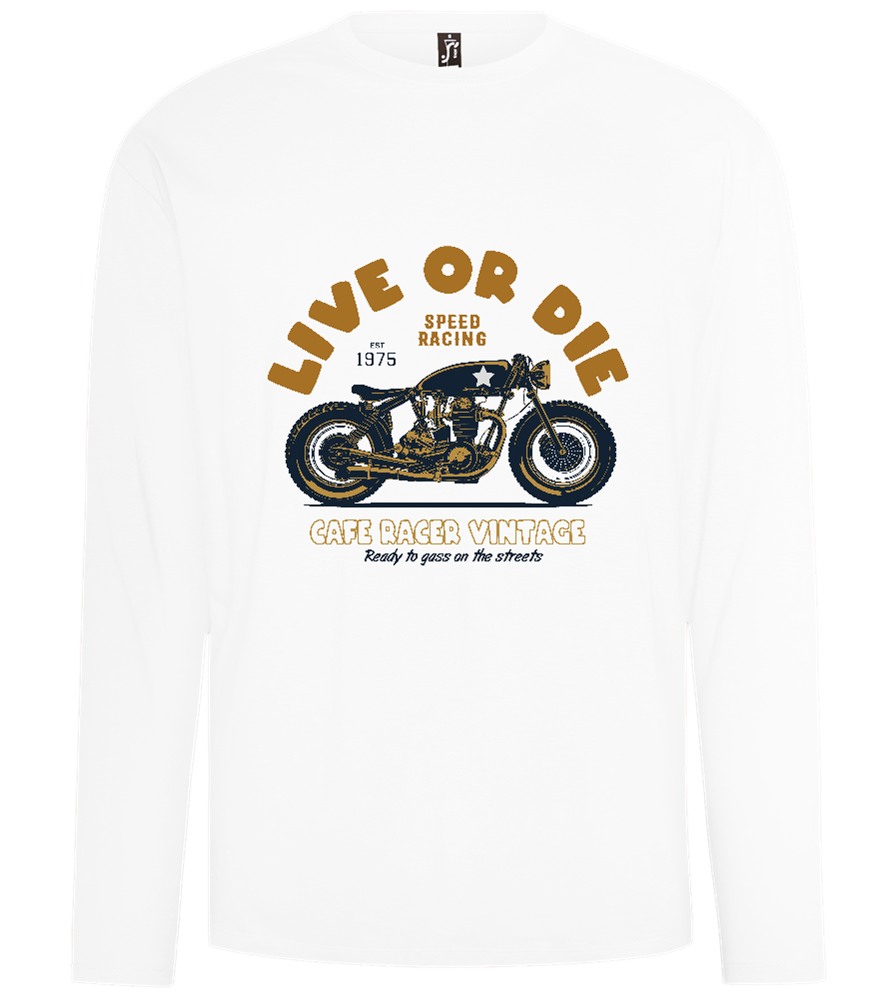 Cafe Racer Motor Design - Comfort men's long sleeve t-shirt_WHITE_front