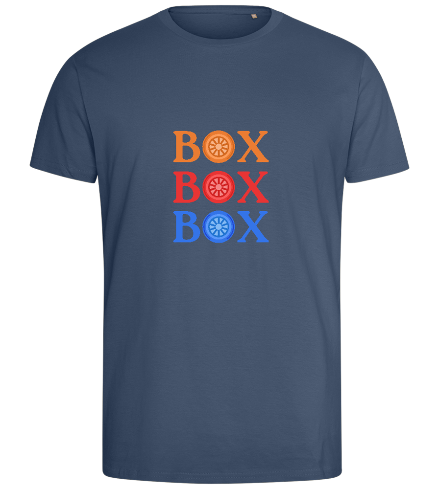 Box Box Box Design - Comfort men's fitted t-shirt_DENIM_front