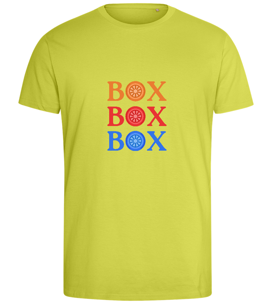 Box Box Box Design - Comfort men's fitted t-shirt_GREEN APPLE_front