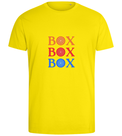 Box Box Box Design - Comfort men's fitted t-shirt_YELLOW_front