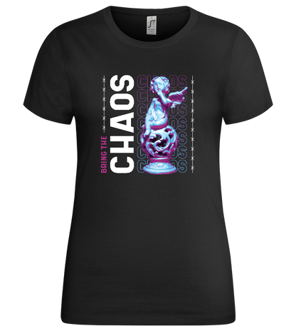 Bring the Chaos Design - Premium women's t-shirt_DEEP BLACK_front